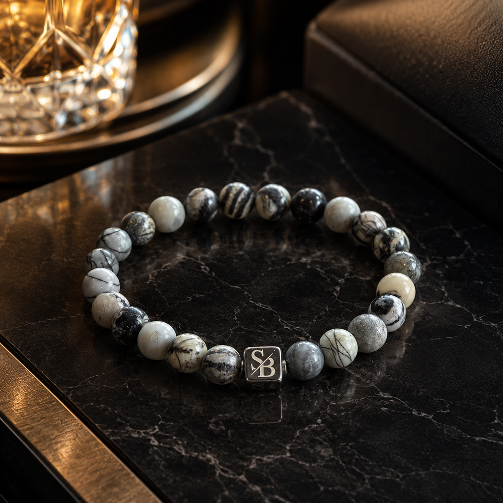Black Silk Stones (8mm)