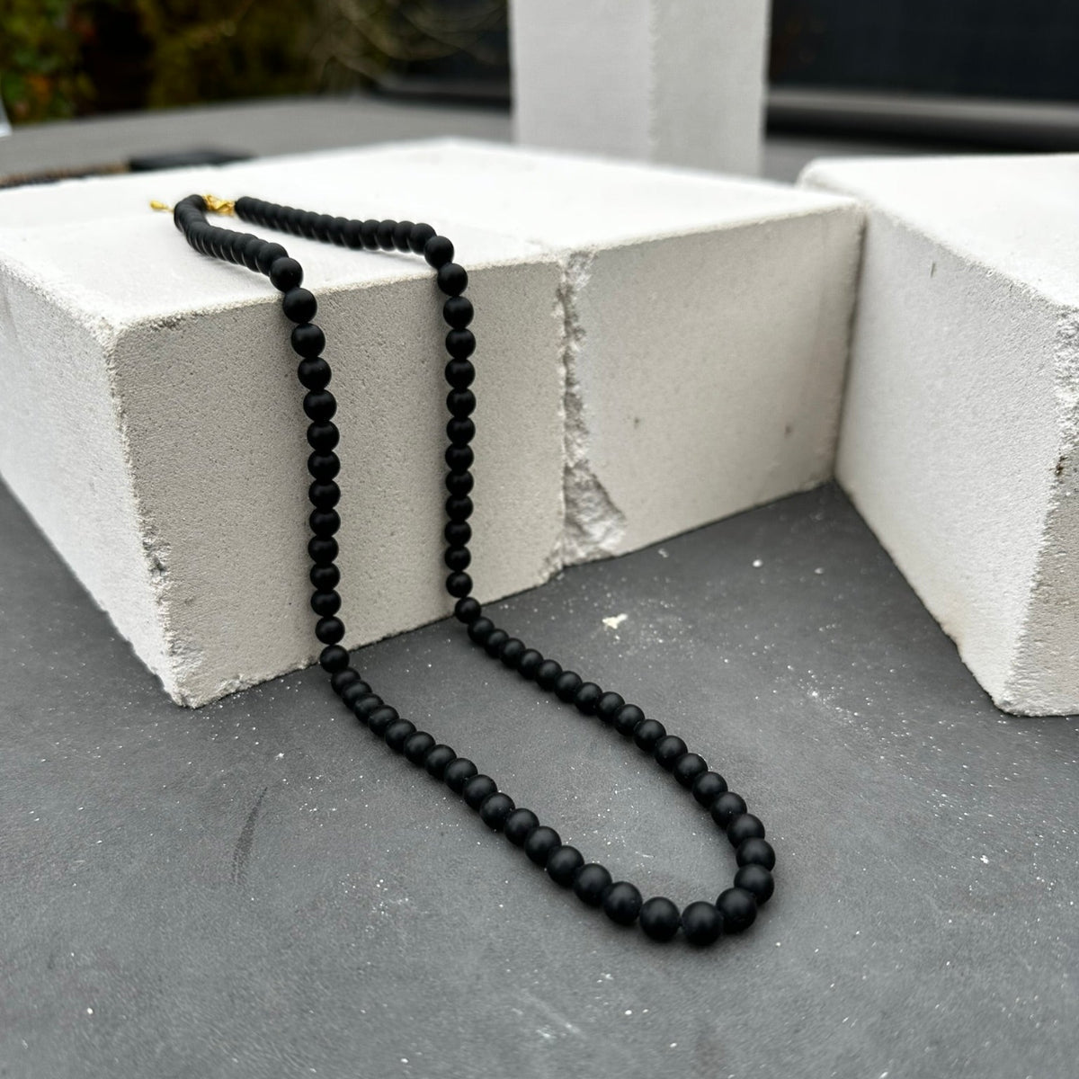 Matte Obsidian Necklace (6mm)