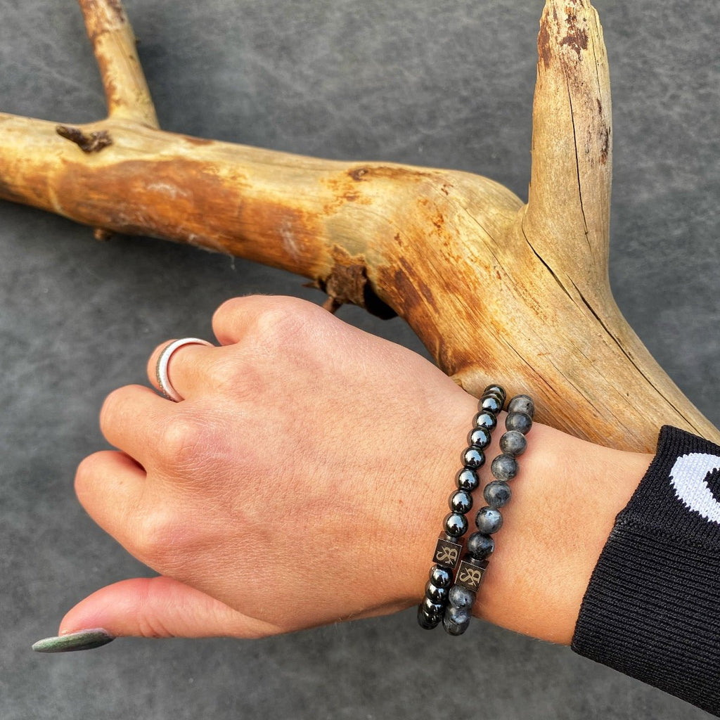 Grijze maansteen armband 6 mm